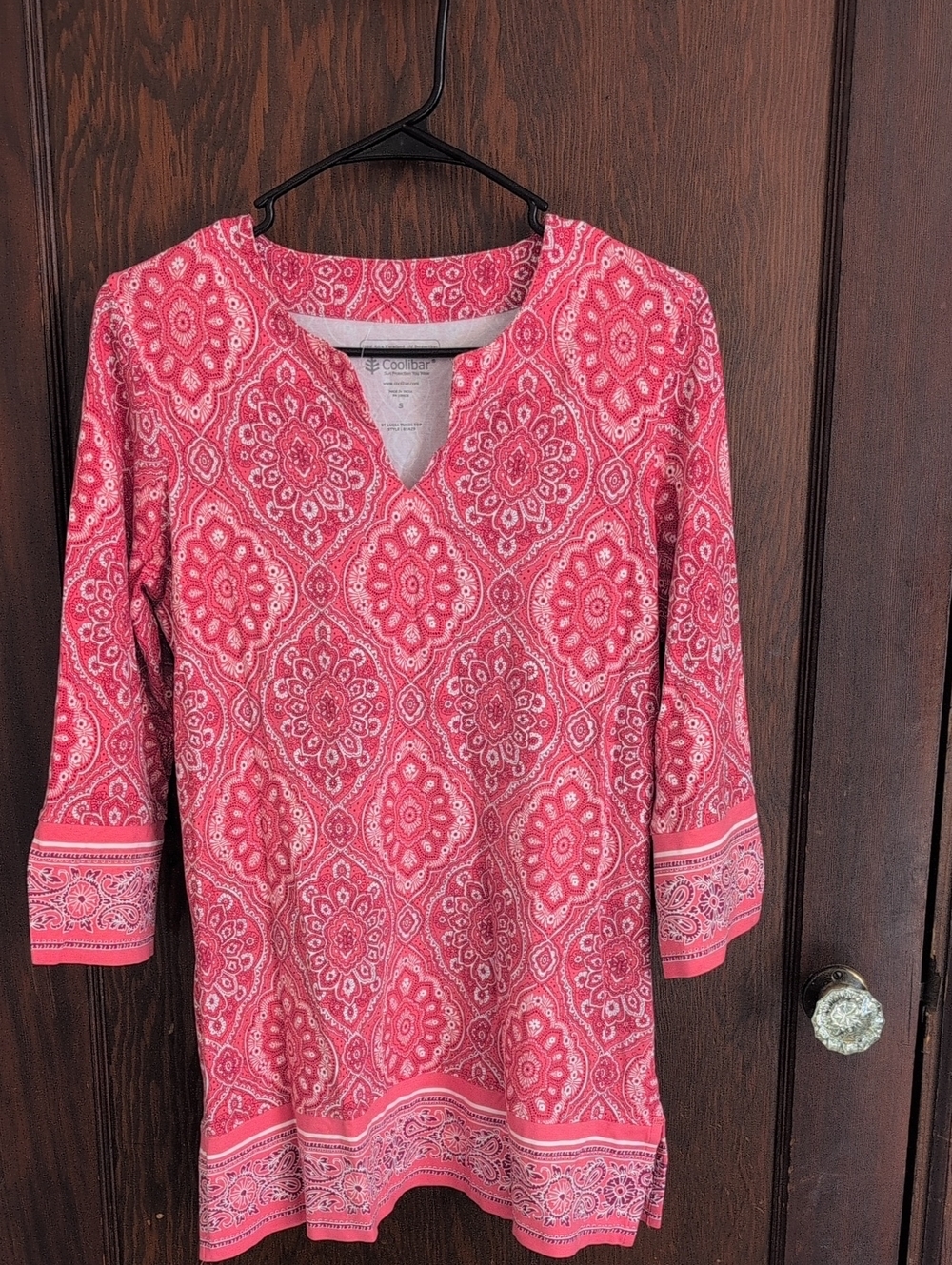 Coolibar Pink Printed Tunic Top St. Lucia Tunic Top